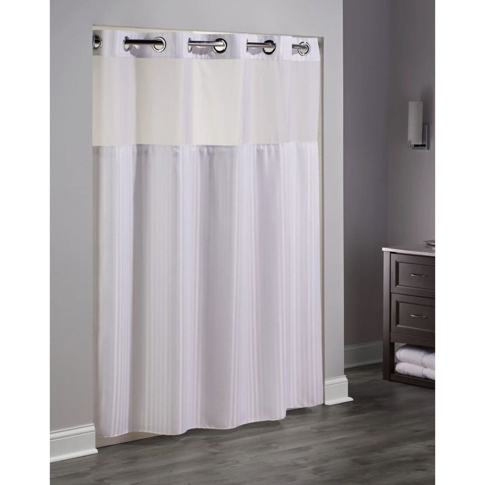 Hookless Shower Curtain Double H White 71×77″ HBH53DTB01CRX